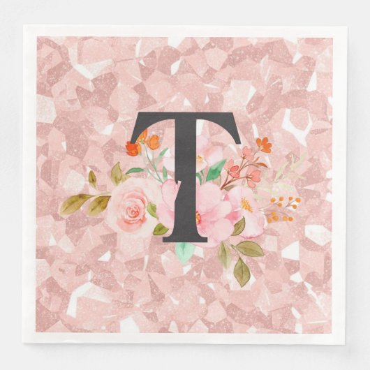 Serviette En Papier Lettre T (Devant)