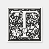 Serviette En Papier Lettre T Monogramme médiéval Art Nouveau (Devant)