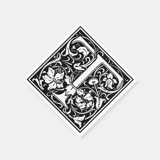 Serviette En Papier Lettre T Monogramme médiéval Art Nouveau (Coin)