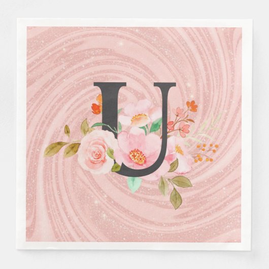 Serviette En Papier Lettre U (Devant)