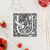 Serviette En Papier Lettre U Monogramme médiéval Art Nouveau (En situation)