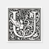 Serviette En Papier Lettre U Monogramme médiéval Art Nouveau (Devant)