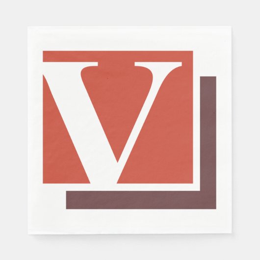 Serviette En Papier Lettre V (Devant)