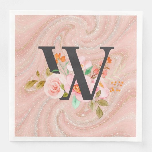 Serviette En Papier Lettre W (Devant)