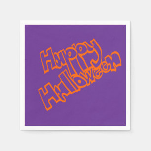 Serviette En Papier Lettres Bulles Dessinées à la Main Joyeux Hallowee
