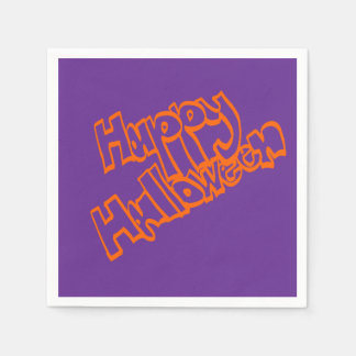 Serviette En Papier Lettres Bulles Dessinées à la Main Joyeux Hallowee