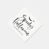 Serviette En Papier Lettres de brosse noire Halloween Éffrayant (Coin)