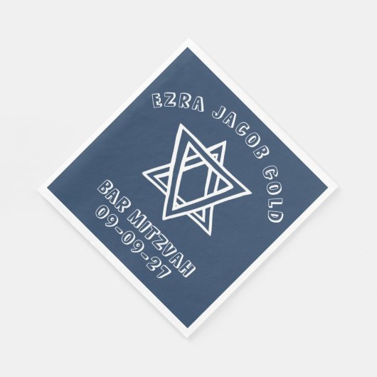 Serviette En Papier LETTRES DE DÉTAIL STAR DU Bat mitzvah DAVID Custom (Coin)