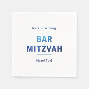 Serviette En Papier Lettres élégantes avec la barre Mitzvah de textu