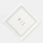 Serviette En Papier Lettres Monogrammes Première Sage Vert Simple Mari (Coin)