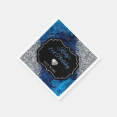 Serviette En Papier Lettres Sirène Bleue Parties scintillant Argent An (Coin)