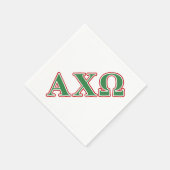Serviette En Papier Lettres vert et rouge Alphi Chi Omega (Coin)