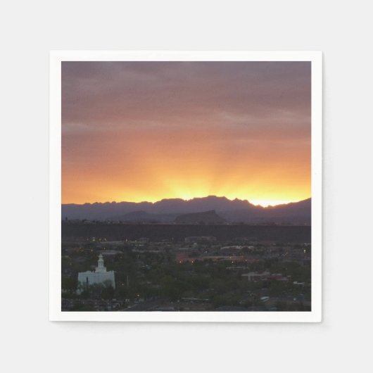 Serviette En Papier Lever de soleil sur le paysage de St. George Utah (Devant)