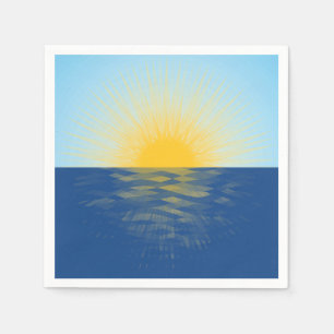 Serviette En Papier Lever de soleil sur l'océan Nouveaux débuts