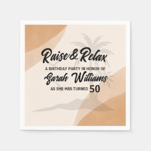 Serviette En Papier Lever Tropical & Relax 50e anniversaire fête