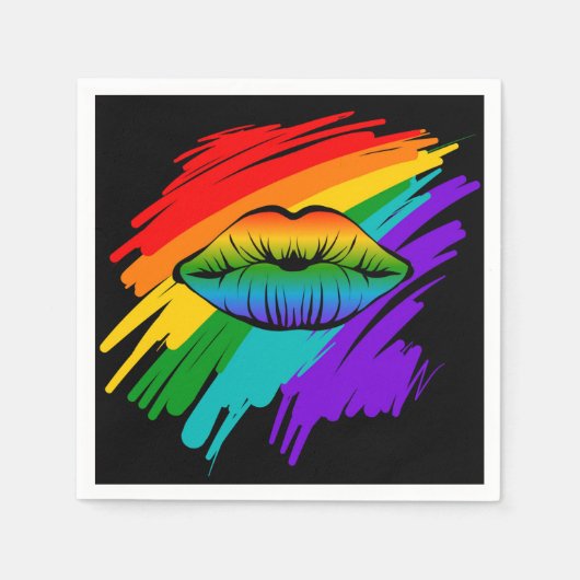 Serviette En Papier Lèvres arc-en-ciel (Devant)