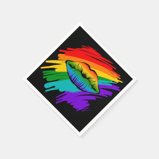 Serviette En Papier Lèvres arc-en-ciel (Coin)