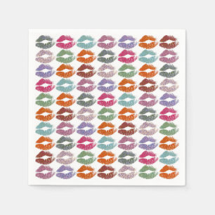 Serviette En Papier Lèvres colorées élégantes #27
