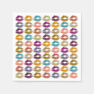 Serviette En Papier Lèvres Colorées Élégantes #29