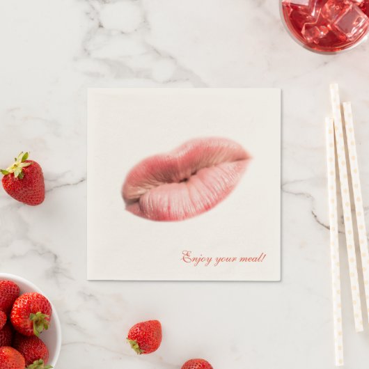 Serviette En Papier Lèvres de baiser personnalisables (En situation)