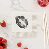 Serviette En Papier Lèvres de Parties scintillant noire #3 (En situation)