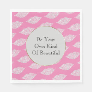 Serviette En Papier Lèvres diamant rose blanc