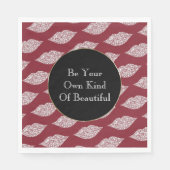 Serviette En Papier Lèvres Diamond Blanc Rouge (Devant)