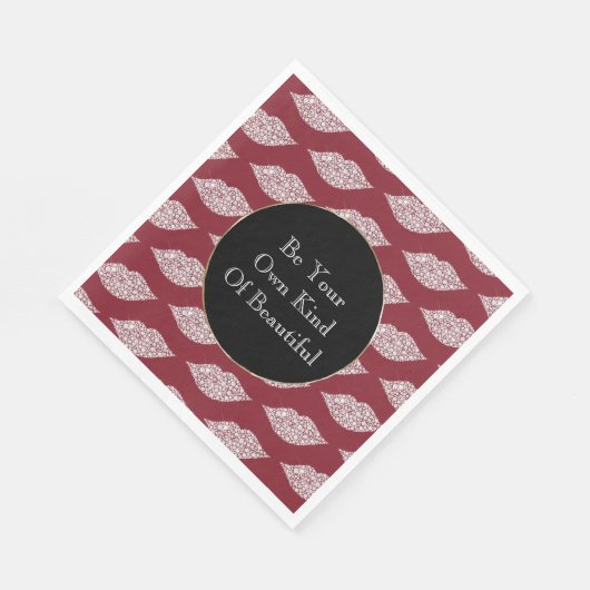 Serviette En Papier Lèvres Diamond Blanc Rouge (Coin)