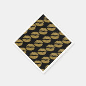 Serviette En Papier Lèvres Dorées Baiser Beauté Maquillage Fête d'anni (Coin)