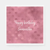 Serviette En Papier Lèvres rose Glitzy (Devant)