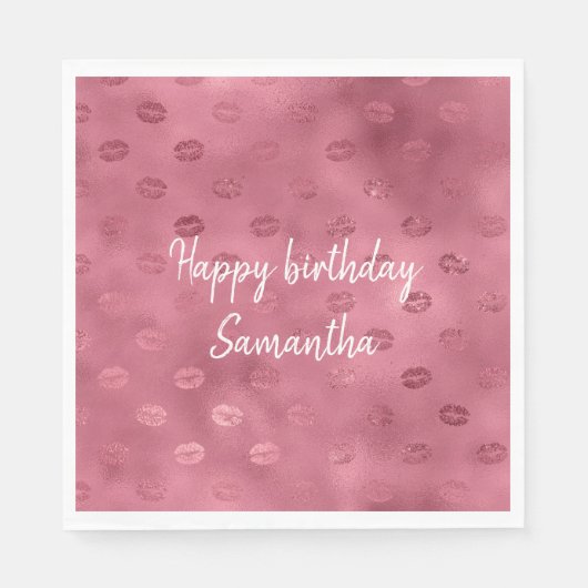 Serviette En Papier Lèvres rose Glitzy (Devant)