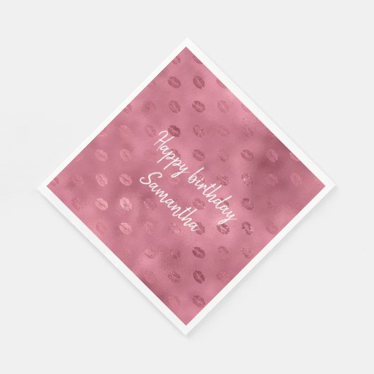 Serviette En Papier Lèvres rose Glitzy (Coin)