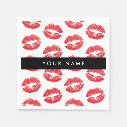 Serviette En Papier Lèvres Rouges, Baiser, Baguette à lèvres, Votre No (Devant)