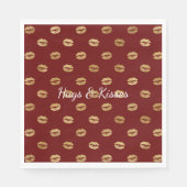 Serviette En Papier Lèvres rouges en or      (Devant)