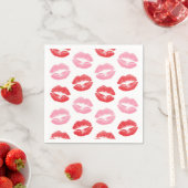 Serviette En Papier Lèvres rouges et roses, Motif des lèvres, bâton à (En situation)