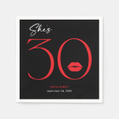 Serviette En Papier Lèvres rouges minimales modernes Elle a trente ans (Devant)