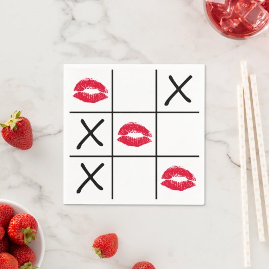 Serviette En Papier Lèvres Tic Tac Toe (En situation)