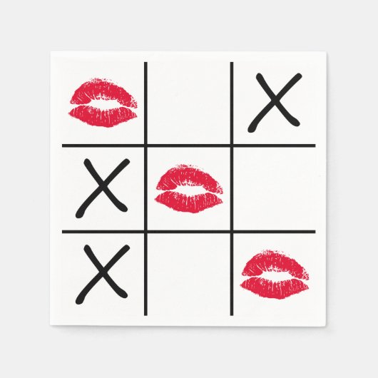 Serviette En Papier Lèvres Tic Tac Toe (Devant)