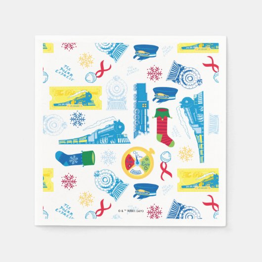 Serviette En Papier L'Express polaire | Motif d'icône de Noël (Devant)