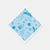 Serviette En Papier L'Express polaire | Motif d'icône de vacances bleu (Coin)