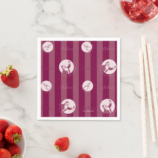 Serviette En Papier L'Express polaire | Motif du Père Noël rayé (En situation)