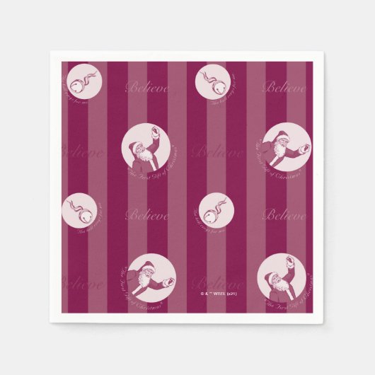 Serviette En Papier L'Express polaire | Motif du Père Noël rayé (Devant)