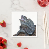 Serviette En Papier Lézard à col frisé (En situation)