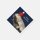 Serviette En Papier Lézard Dragon Porté Personnalisé - Santa Hat (Coin)