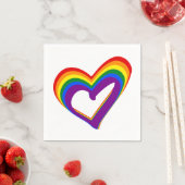Serviette En Papier LGBT Gay pride Love Rainbow Heart LGBTQ Party (En situation)