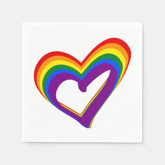 Serviette En Papier LGBT Gay pride Love Rainbow Heart LGBTQ Party (Devant)