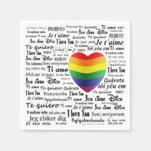 Serviette En Papier LGBT Je t'aime