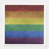Serviette En Papier LGBT Rainbow Pride drapeau style rétro (Devant)