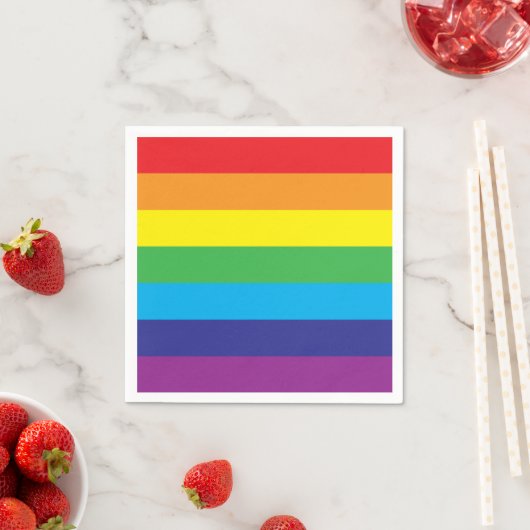 Serviette En Papier Lgbt Rainbow Stripes Lgbt (En situation)