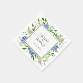 Serviette En Papier LGBTQ Blue Hydrangeas Floral Mariage (Coin)